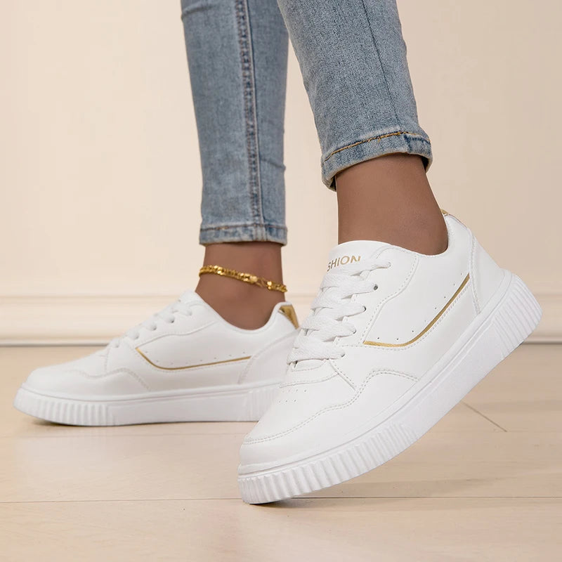Fashion Women's Black Sneakers Breathable Flat Walking Shoes Outdoor Female Lightweight Non-slip Sports Casual Footwear