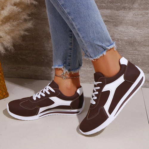 2025 Spring New Women Sneakers Comfortable Outdoor Fashion Versatile Flat Casual Sneakers Lace Up Women Sports Shoes Plus Size