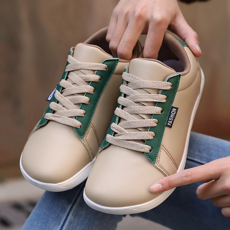 Women Shoes Wide Barefoot Shoes for Women Minimalist Artificial Leather Casual Comfortable Flats White Shoes Walking Sneakers