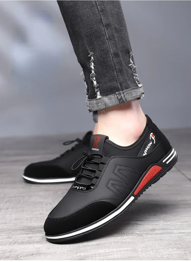 2025 Hot Men's Shoes Lightweight Leather Shoes for Men Soft Soled Male Sneakers Breathable Casual Shoes Slip on Working Footwear