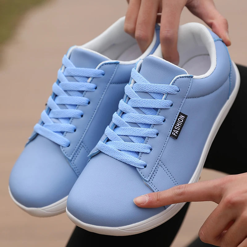 Women Shoes Wide Barefoot Shoes for Women Minimalist Artificial Leather Casual Comfortable Flats White Shoes Walking Sneakers