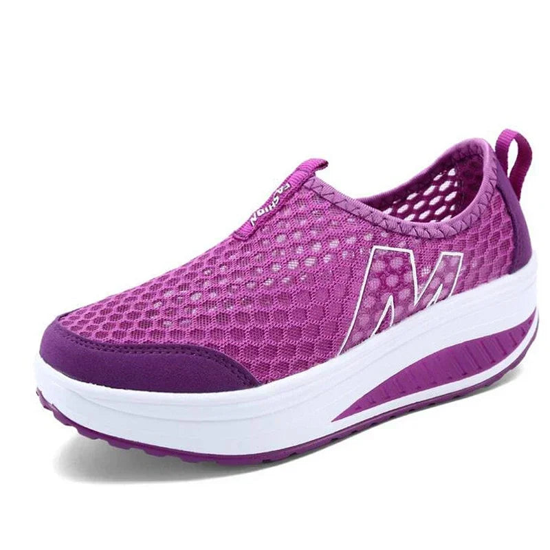 NEW Women Sneakers Breathable Waterproof Wedges Platform Vulcanize Shoes Woman Sneakers Leather Casual Shoes Tenis Feminino