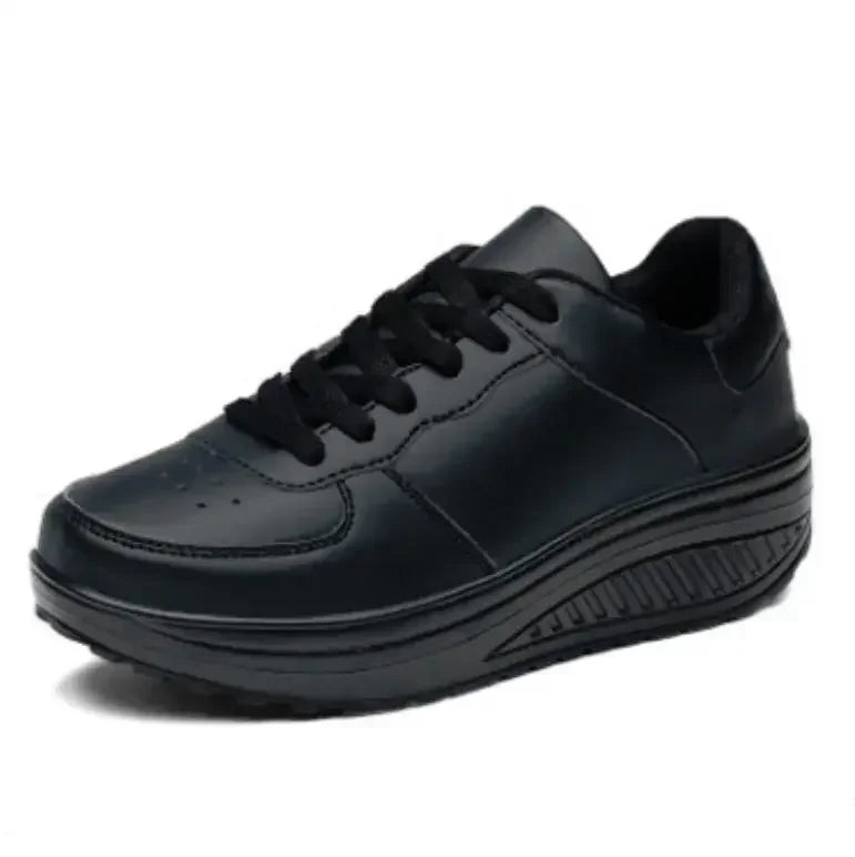 NEW Women Sneakers Breathable Waterproof Wedges Platform Vulcanize Shoes Woman Sneakers Leather Casual Shoes Tenis Feminino