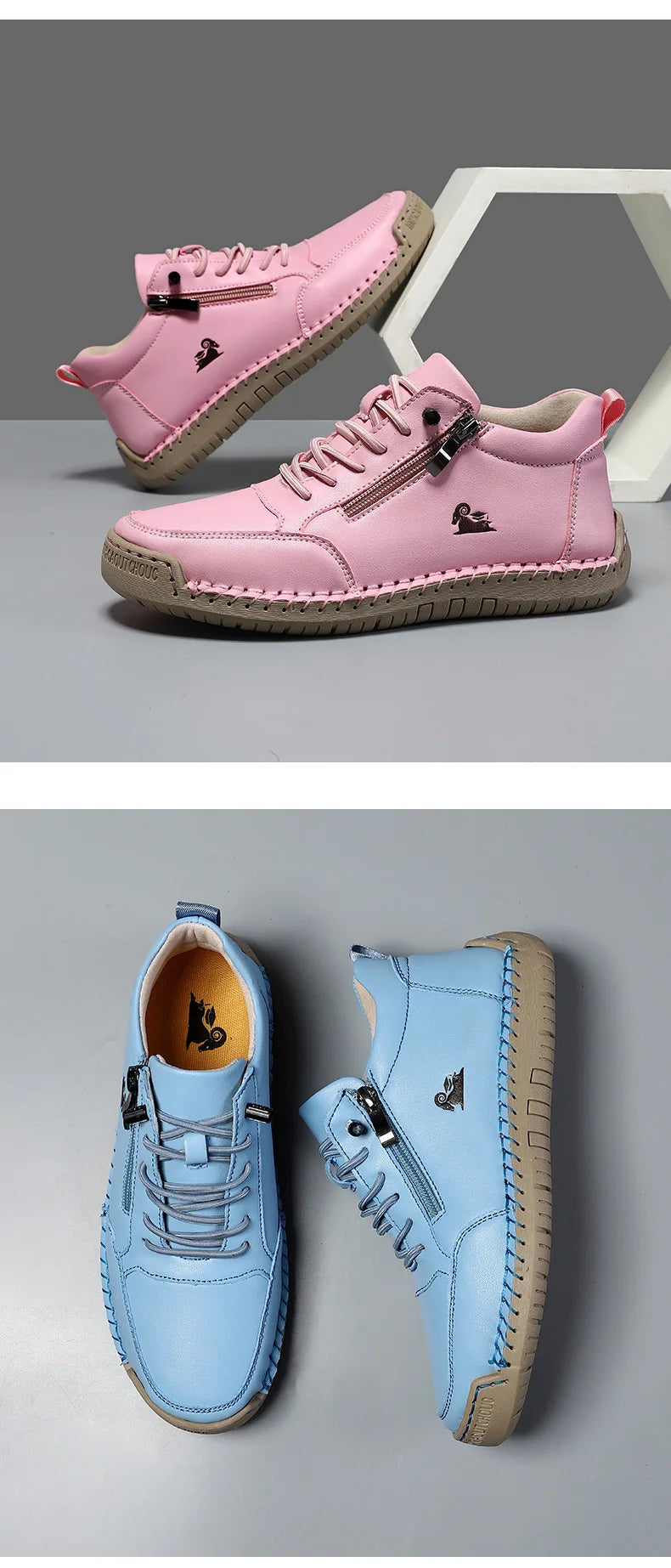 Women's Sneakers Handmade Leather Casual Shoes Outdoor Soft Sports Shoes for Men Classic Anti-slip Leather Shoe Zapatos De Mujer