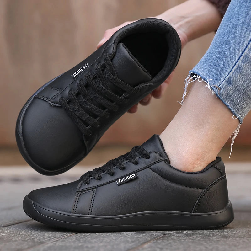 Women Shoes Wide Barefoot Shoes for Women Minimalist Artificial Leather Casual Comfortable Flats White Shoes Walking Sneakers