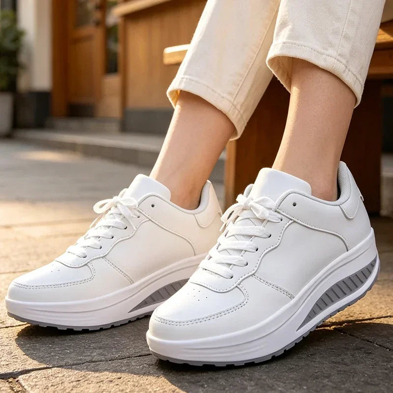 Women Sneakers Breathable Wedges Platform Vulcanize Shoes Woman Sneaker Leather Casual Women's Shoes Tenis Feminino Loafers
