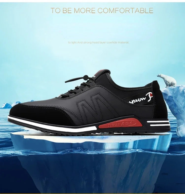2025 Hot Men's Shoes Lightweight Leather Shoes for Men Soft Soled Male Sneakers Breathable Casual Shoes Slip on Working Footwear