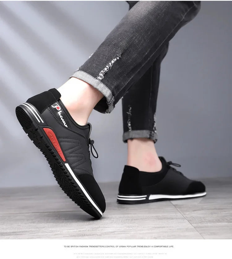 2025 Hot Men's Shoes Lightweight Leather Shoes for Men Soft Soled Male Sneakers Breathable Casual Shoes Slip on Working Footwear