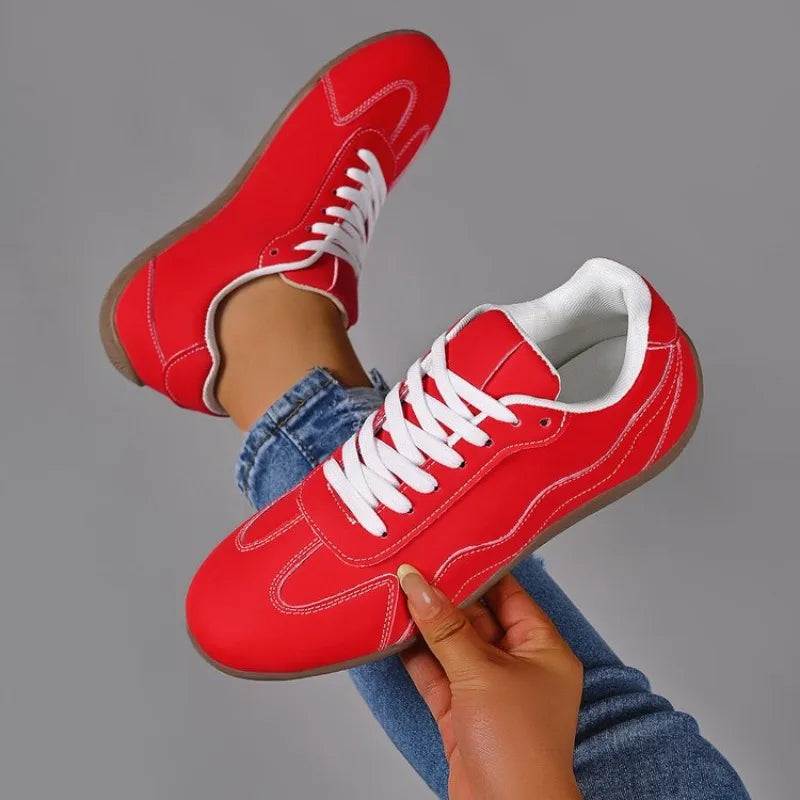 2026 New Spring and Autumn Women's Vintage Solid Color Comfortable Sneakers Women Fashion Casual Shallow Mouth Vulcanized Shoes